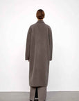 "Desert Mirage"Double - Breasted Coat with Shoulder Seam and Slight Cocoon Shape - variant_title