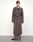 "Desert Mirage"Double - Breasted Coat with Shoulder Seam and Slight Cocoon Shape - variant_title
