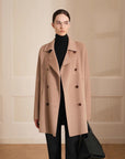 "Desert Rose"Australian imported wool double - breasted high - end woolen coat for small women - variant_title