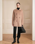 "Desert Rose"Australian imported wool double - breasted high - end woolen coat for small women - variant_title