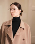"Desert Rose"Australian imported wool double - breasted high - end woolen coat for small women - variant_title