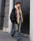 "Detachable"Fireladyfur Lightweight Parka with Detachable Wolf Fur Collar“Urban Warmth Walk” - variant_title