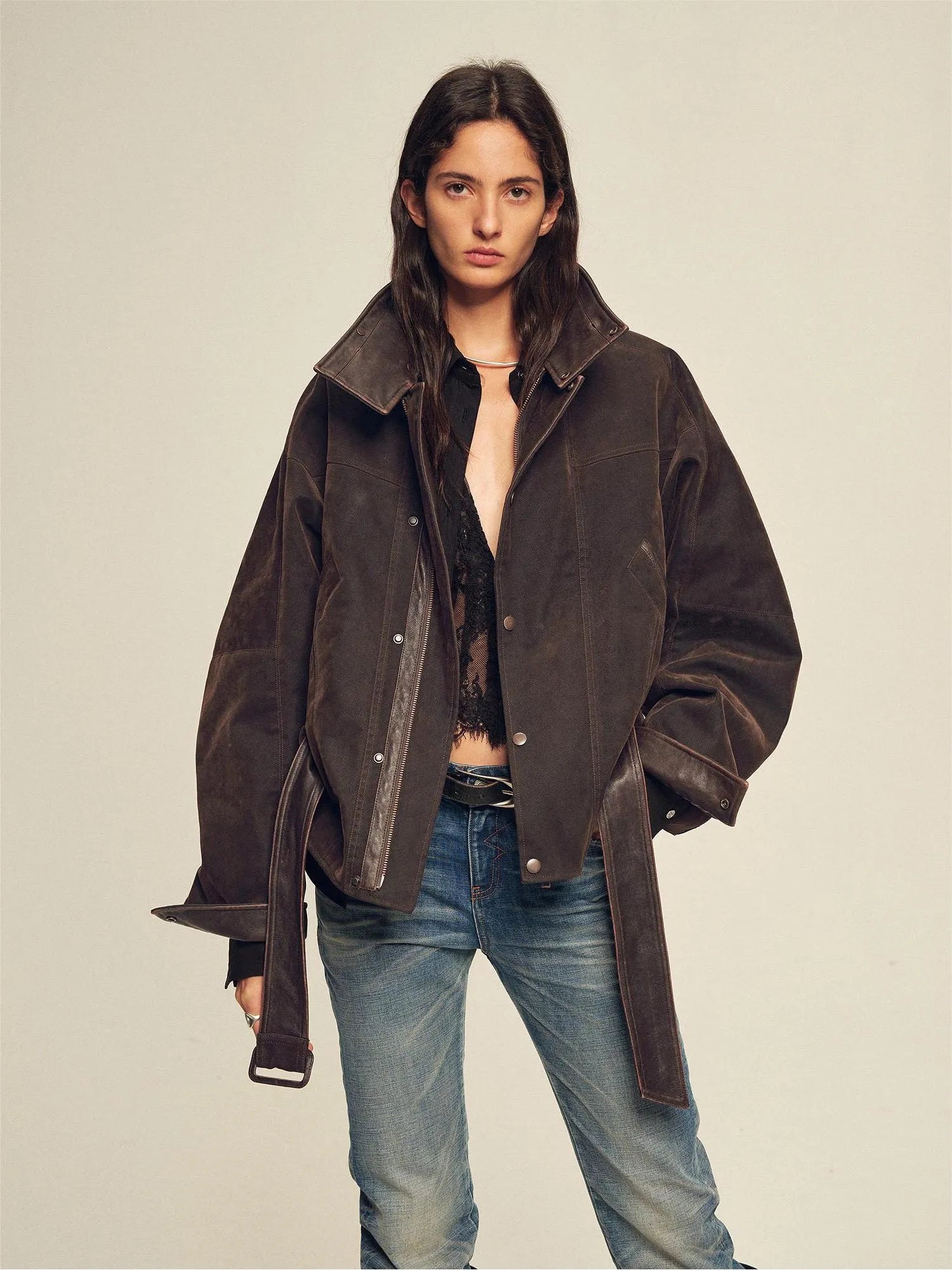 Firelady Fur Women's Goose Down Parka Coat with Detachable Toscana Shearling Fur Collar“Modern Traveler”