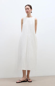"Deyanuo" hemp three - dimensional hourglass sleeveless round neck loose slim dress for women - variant_title