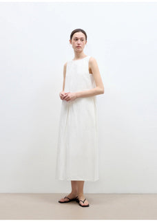 "Deyanuo" hemp three - dimensional hourglass sleeveless round neck loose slim dress for women - variant_title