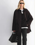 Fireladyfur Diamond Texture goose down barn jacket black outfit view