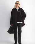 "Diamond Texture" Splicing Lapel 90 White Goose Down Barn Jacket Down Jacket Women - variant_title