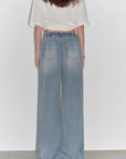 "Dream Street" Cool Lyocell Denim Drape Relaxed Elastic Waist Straight Leg Wide Leg Pants Summer - variant_title