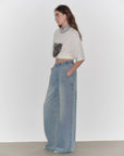 "Dream Street" Cool Lyocell Denim Drape Relaxed Elastic Waist Straight Leg Wide Leg Pants Summer - variant_title