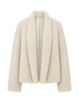 Dream Traveler Pearly White Kopenhagen mink knitted coat, transparent product view