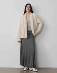 Dream Traveler Pearly White mink coat full-length styling