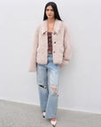 "Dream Walk" long lapel Tuscan wool sheepskin short fur coat for women - variant_title