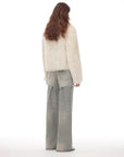 "Dream Walk" long lapel Tuscan wool sheepskin short fur coat for women - variant_title