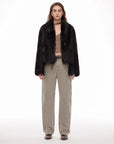 "Dream Walk" long lapel Tuscan wool sheepskin short fur coat for women - variant_title