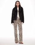 "Dream Walk" long lapel Tuscan wool sheepskin short fur coat for women - variant_title