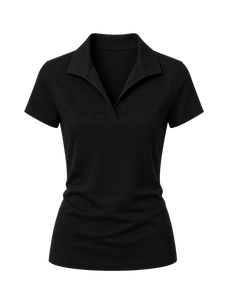 Dublin lapel slim fit short sleeve T-shirt black product cutout