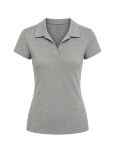 Dublin lapel slim fit short sleeve T-shirt gray product cutout