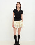 "Dublin" Lapel Straight Shoulder Slim Fit Short Sleeve T-shirt Tops Women - variant_title