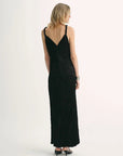 EASTMAN Ice Gloss Acetate Three - Dimensional Wave Drape Pleated V - Neck Suspender Dress - variant_title