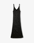 EASTMAN Ice Gloss Acetate Three - Dimensional Wave Drape Pleated V - Neck Suspender Dress - variant_title