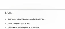 Elastic silk twisted collar original geometric print slim fit multi - occasion T-shirt sleeveless vest for women - variant_title