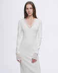 Elegant and intellectual triacetate Tencel blended skin - friendly transparent splicing design V - neck dress - variant_title