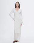 Elegant and intellectual triacetate Tencel blended skin - friendly transparent splicing design V - neck dress - variant_title