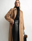 Elegant Silhouette alpaca wool coat with detachable cape product image 07