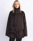 Elegant Warmth alpaca wool blend stand-collar short coat product image 02