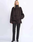 Elegant Warmth alpaca wool blend stand-collar short coat product image 03