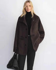 Elegant Warmth alpaca wool blend stand-collar short coat product image 05
