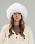 Ethnic style mink warm ear protection fox fur bucket hat - variant_title