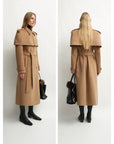 “3 Looks in One Coat” Firelady Fur Women's Alpaca Wool Coat with Detachable Cape "Elegant Silhouette"