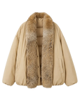 Fireladyfur Glacier Parka white goose down parka with real wolf fur trim
