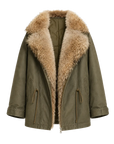Firelady Wilderness Parka green fur collar coat front product cutout