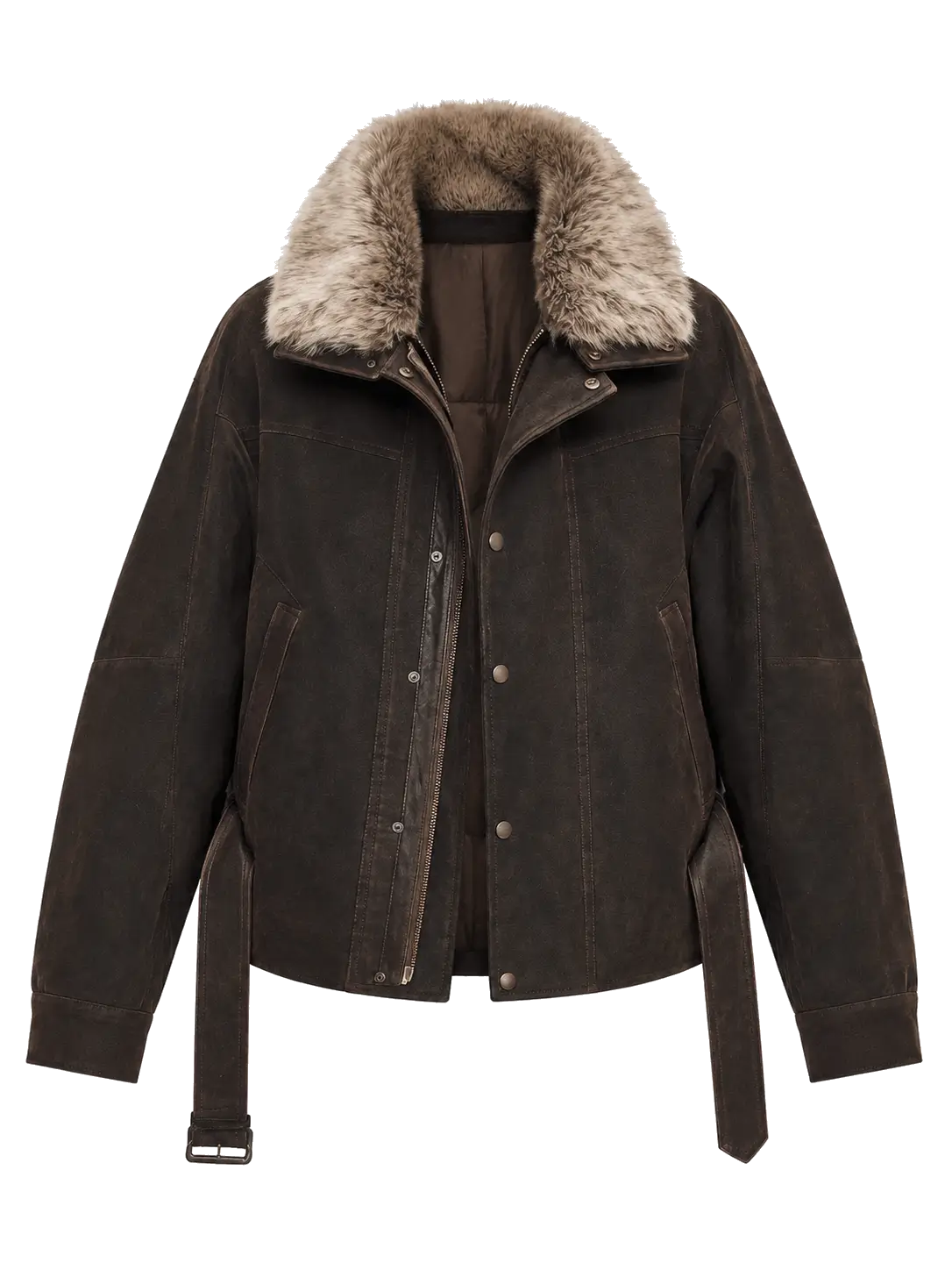Firelady Fur Modern Traveler goose down parka with detachable Toscana shearling fur collar