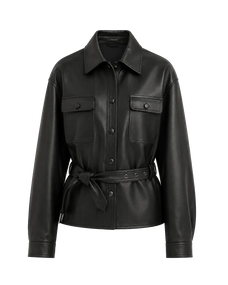 Letrans Twilight Knight cropped belted leather safari jacket product cutout