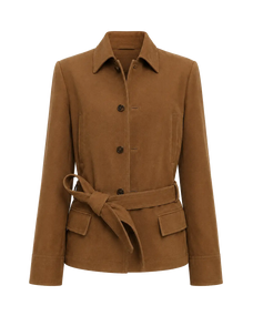 THE ARTM black lambskin leather jacket retro fitted suede coat product cutout