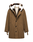 Firelady Fur Women’s Merino Sheepskin Parka with Fur Hood – Real Fur Cow Print Coat"Wild Heartbeat"