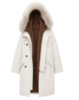 Fireladyfur Manchester City old story hooded down parka with raccoon fur collar product cutout