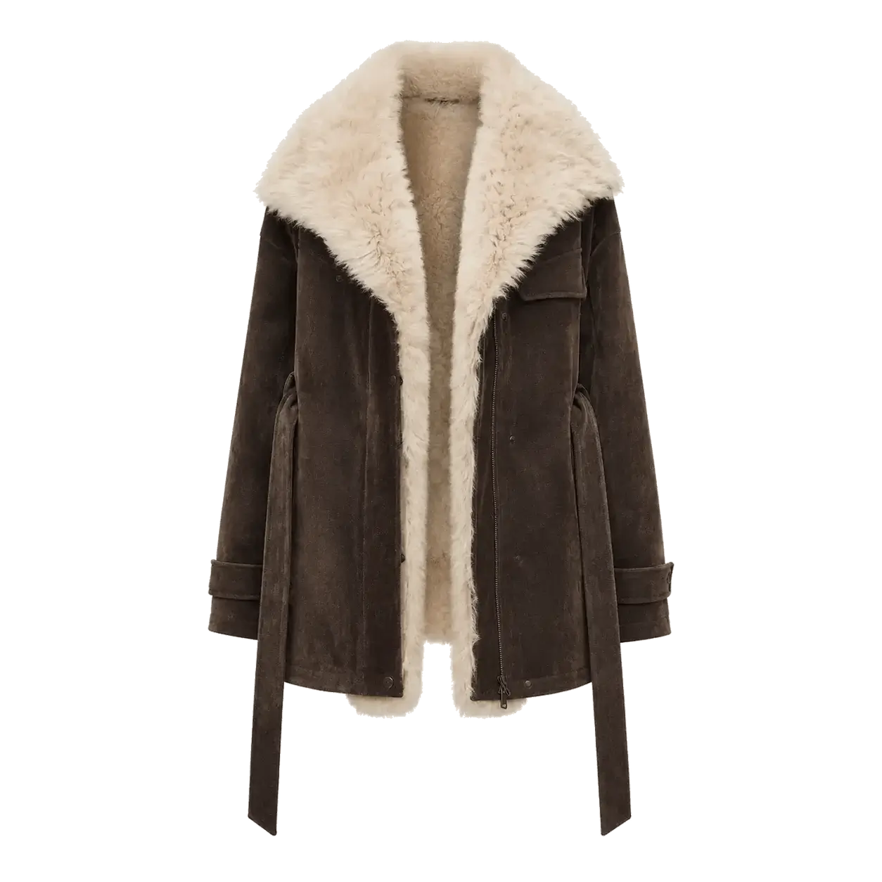 Firelady Fur Glacier Traveler dark brown goose down parka front product cutout