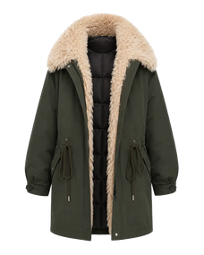 Firelady Fur Green Mile Miracle army green goose down parka front product cutout