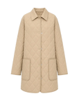 "Diamond Texture" Splicing Lapel 90 White Goose Down Barn Jacket Down Jacket Women