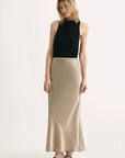 "Extremely luxurious" American EASTMAN acetate glossy bias - cut elegant slim fishtail skirt - variant_title