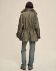Firelady women's fur parka coat with two-tone Tuscan coyote fur collar, "Wilderness Parka"