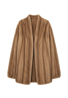 Fairy Mountain Dew Paschen mink V-neck coat, transparent product view
