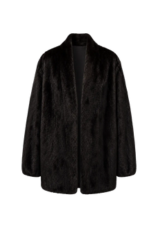 Fairy Mountain Dew Baccarat natural black mink coat, transparent product view