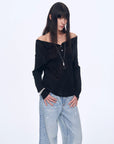 "Fashion Law" Casual One - shoulder Raglan Sleeve T-shirt Top - variant_title