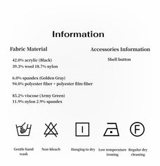 Firelady Fur Fashion Law fabric material and care information