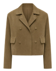 Suede lambskin retro double-breasted lapel wide-shoulder genuine leather jacket imported from New Zealand "Nth power"
